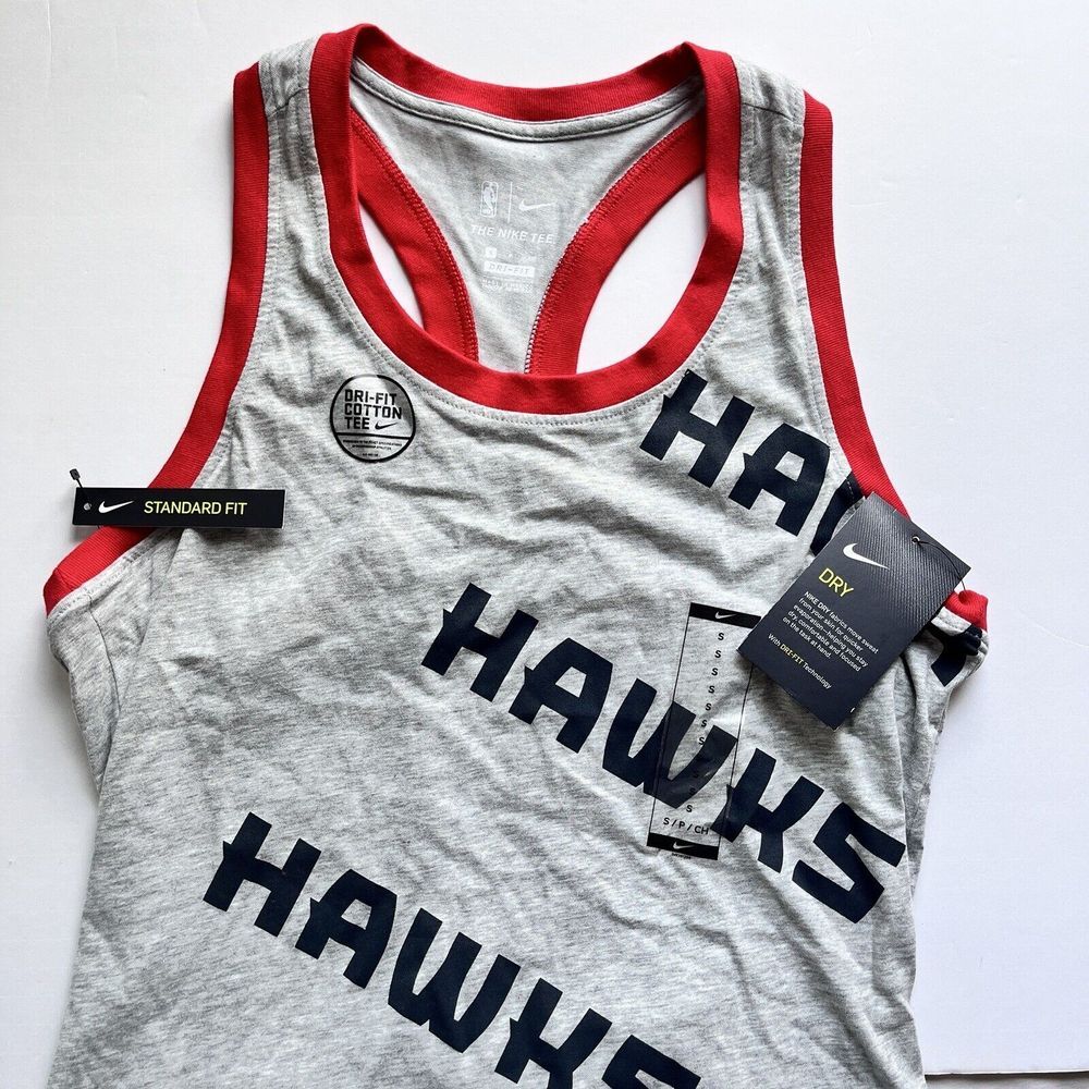 New Nike Atlanta Hawks Dri Fit Cotton/Poly Tank Top Womens XS